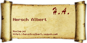 Hersch Albert névjegykártya